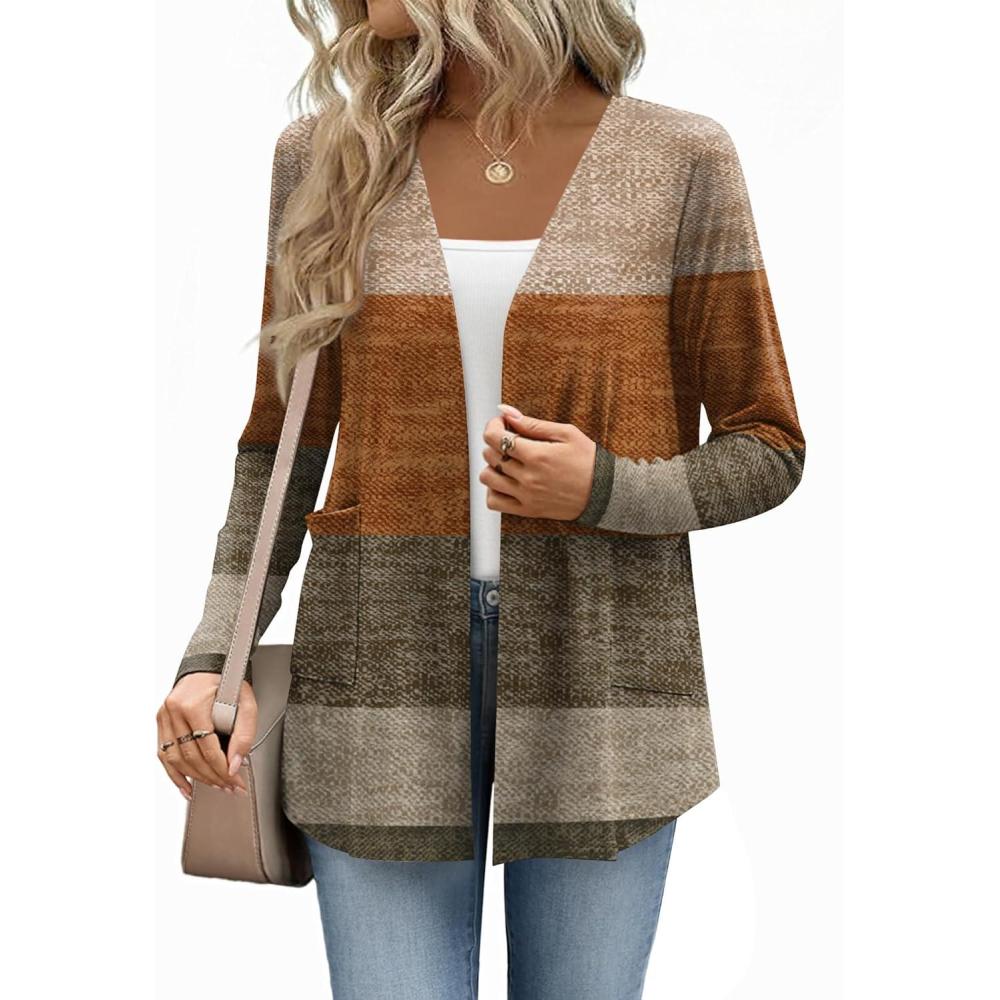 imageZeagoo Lightweight Cardigan for Women 2026 Long Sleeve Open Front Casual Cardigans with PocketsJh398