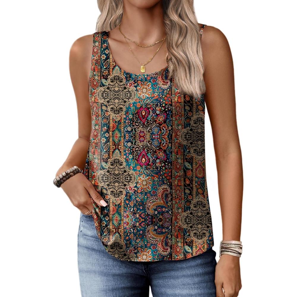 imageZeagoo Silk Satin Tank Tops for Women Scoop Neck Sleeveless Camisole Tops 2026 Summer Basic BlousesMz721