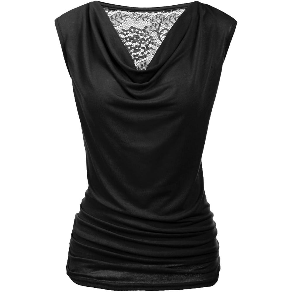 imageZeagoo Tank Top for Women Trendy Going Out Tops Sleeveless Shirts Ruched Business Casual Basic Tunic TopsBlack