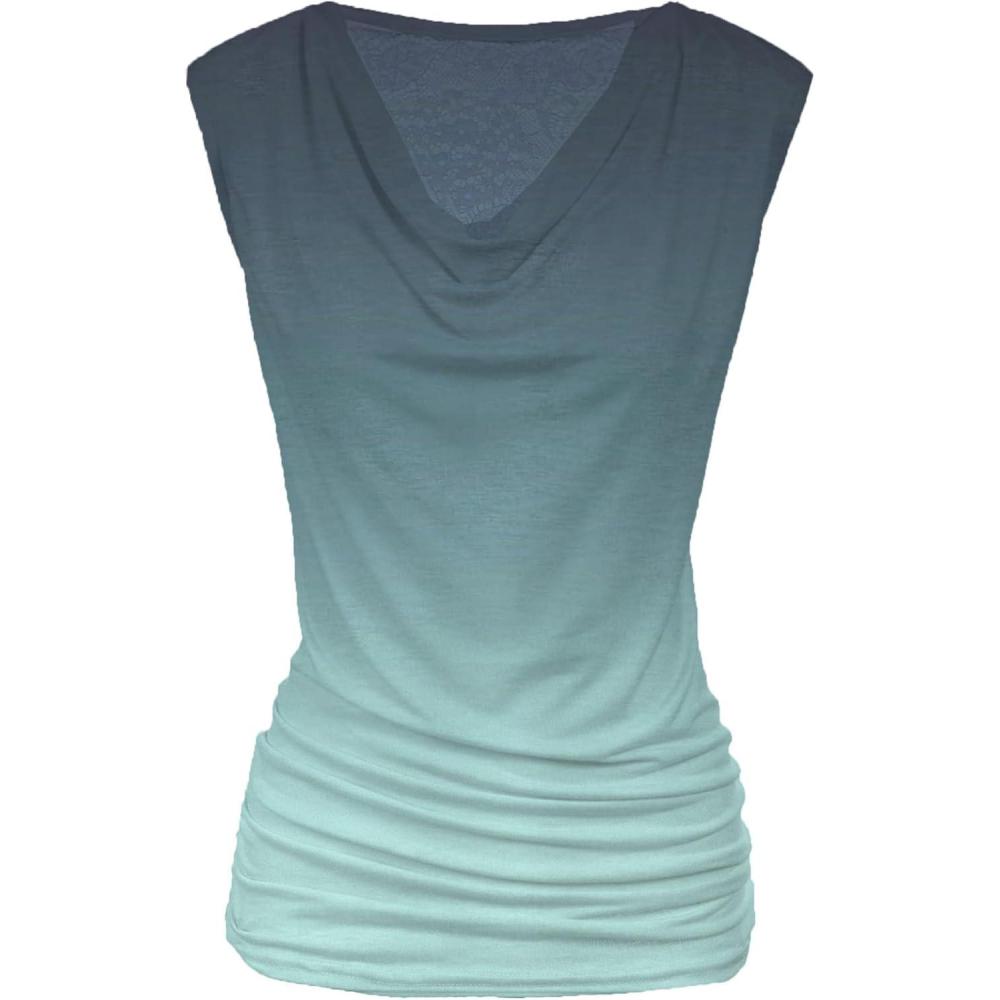 imageZeagoo Tank Top for Women Trendy Going Out Tops Sleeveless Shirts Ruched Business Casual Basic Tunic TopsBlue Gradient