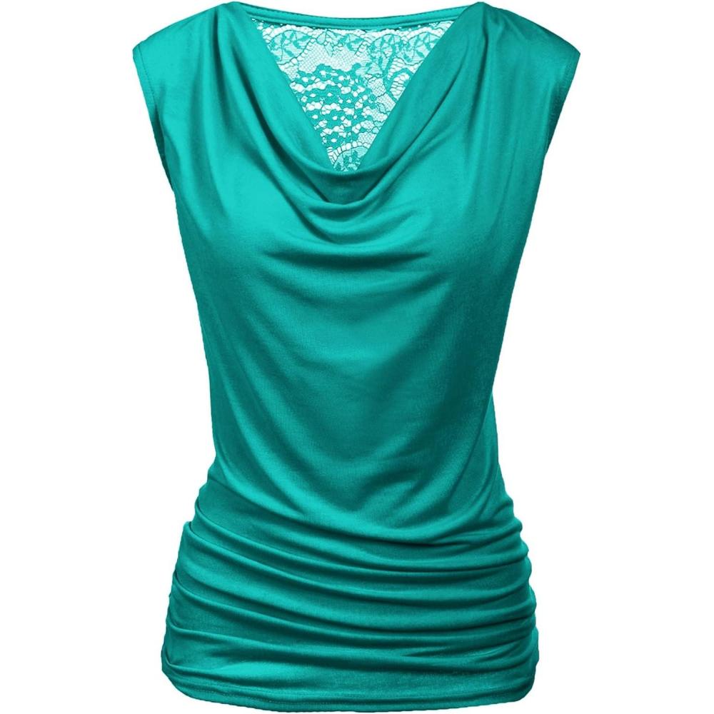 imageZeagoo Tank Top for Women Trendy Going Out Tops Sleeveless Shirts Ruched Business Casual Basic Tunic TopsJade