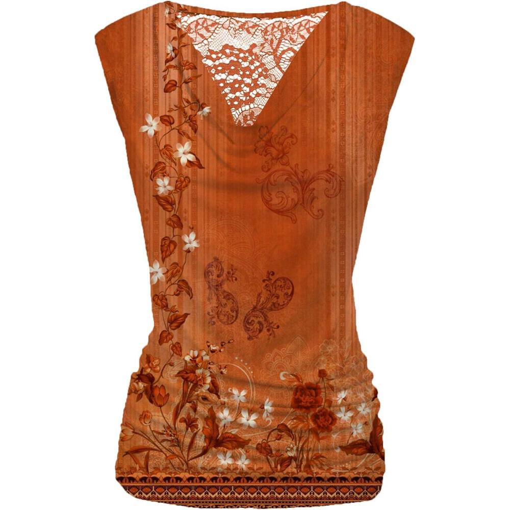 imageZeagoo Tank Top for Women Trendy Going Out Tops Sleeveless Shirts Ruched Business Casual Basic Tunic TopsRed Orange