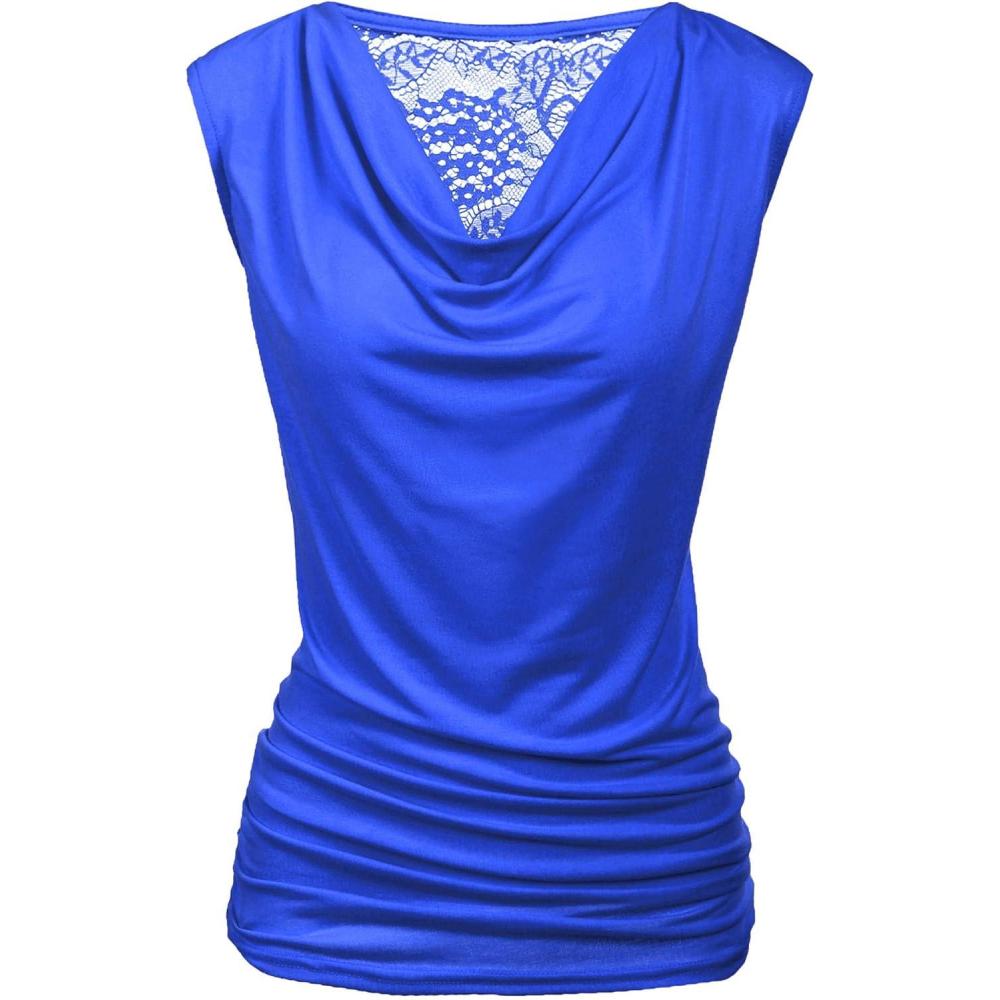 imageZeagoo Tank Top for Women Trendy Going Out Tops Sleeveless Shirts Ruched Business Casual Basic Tunic TopsRoyal Blue
