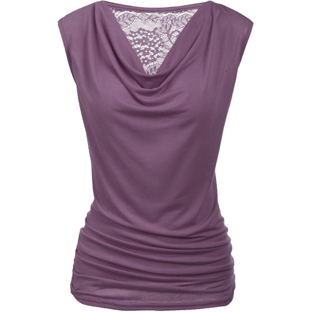 imageZeagoo Tank Top for Women Trendy Going Out Tops Sleeveless Shirts Ruched Business Casual Basic Tunic TopsWineberry