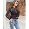 ZEAGOO Womens Mesh Long Sleeve Tops Mock Neck Going Out See Through Shirts Sexy Sheer Blouses Clubwear S-XXL(An59)