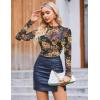 ZEAGOO Womens Mesh Long Sleeve Tops Mock Neck Going Out See Through Shirts Sexy Sheer Blouses Clubwear S-XXL(Bf282)