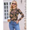 ZEAGOO Womens Mesh Long Sleeve Tops Mock Neck Going Out See Through Shirts Sexy Sheer Blouses Clubwear S-XXL(Bf282)