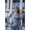 ZEAGOO Womens Mesh Long Sleeve Tops Mock Neck Going Out See Through Shirts Sexy Sheer Blouses Clubwear S-XXL(Cx233)