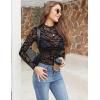 ZEAGOO Womens Mesh Long Sleeve Tops Mock Neck Going Out See Through Shirts Sexy Sheer Blouses Clubwear S-XXL(Jh255)
