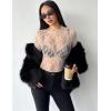 ZEAGOO Womens Mesh Long Sleeve Tops Mock Neck Going Out See Through Shirts Sexy Sheer Blouses Clubwear S-XXL(Lace Champagne)