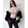 ZEAGOO Womens Mesh Long Sleeve Tops Mock Neck Going Out See Through Shirts Sexy Sheer Blouses Clubwear S-XXL(Lace White)