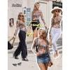ZEAGOO Womens Mesh Long Sleeve Tops Mock Neck Going Out See Through Shirts Sexy Sheer Blouses Clubwear S-XXL(Wf66)