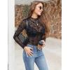 ZEAGOO Womens Mesh Long Sleeve Tops Mock Neck Going Out See Through Shirts Sexy Sheer Blouses Clubwear S-XXL(Zw781)