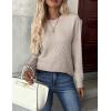 ZEAGOO Womens Sweaters Long Sleeve Tops Crew Neck Knit Pullover Sweaters Fall Fashion 2026 Dressy Casual Basic Clothes(A Apricot)