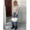ZEAGOO Womens Sweaters Long Sleeve Tops Crew Neck Knit Pullover Sweaters Fall Fashion 2026 Dressy Casual Basic Clothes(A Apricot)