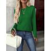 ZEAGOO Womens Sweaters Long Sleeve Tops Crew Neck Knit Pullover Sweaters Fall Fashion 2026 Dressy Casual Basic Clothes(A Emerald Green)