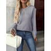 ZEAGOO Womens Sweaters Long Sleeve Tops Crew Neck Knit Pullover Sweaters Fall Fashion 2026 Dressy Casual Basic Clothes(A Grey)