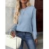 ZEAGOO Womens Sweaters Long Sleeve Tops Crew Neck Knit Pullover Sweaters Fall Fashion 2026 Dressy Casual Basic Clothes(A Light Blue)