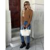 ZEAGOO Womens Sweaters Long Sleeve Tops Crew Neck Knit Pullover Sweaters Fall Fashion 2026 Dressy Casual Basic Clothes(A Light Brown)