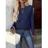 ZEAGOO Womens Sweaters Long Sleeve Tops Crew Neck Knit Pullover Sweaters Fall Fashion 2026 Dressy Casual Basic Clothes(A Navy Blue)