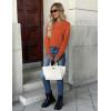 ZEAGOO Womens Sweaters Long Sleeve Tops Crew Neck Knit Pullover Sweaters Fall Fashion 2026 Dressy Casual Basic Clothes(A Orange)
