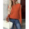 ZEAGOO Womens Sweaters Long Sleeve Tops Crew Neck Knit Pullover Sweaters Fall Fashion 2026 Dressy Casual Basic Clothes(A Orange)