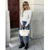 ZEAGOO Womens Sweaters Long Sleeve Tops Crew Neck Knit Pullover Sweaters Fall Fashion 2026 Dressy Casual Basic Clothes(A White)