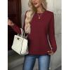ZEAGOO Womens Sweaters Long Sleeve Tops Crew Neck Knit Pullover Sweaters Fall Fashion 2026 Dressy Casual Basic Clothes(A Wine Red)