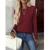 ZEAGOO Womens Sweaters Long Sleeve Tops Crew Neck Knit Pullover Sweaters Fall Fashion 2026 Dressy Casual Basic Clothes(A Wine Red)