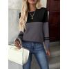 ZEAGOO Womens Sweaters Long Sleeve Tops Crew Neck Knit Pullover Sweaters Fall Fashion 2026 Dressy Casual Basic Clothes(Black-gray)