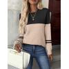 ZEAGOO Womens Sweaters Long Sleeve Tops Crew Neck Knit Pullover Sweaters Fall Fashion 2026 Dressy Casual Basic Clothes(Colorblock 724)