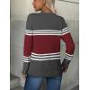 ZEAGOO Womens Sweaters Long Sleeve Tops Crew Neck Knit Pullover Sweaters Fall Fashion 2026 Dressy Casual Basic Clothes(Red Black)