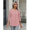 Zeagoo 3/4 Length Sleeve Women Tops Crew Neck Blouses Dressy Casual Summer T Shirts Loose Fit Business Work Clothes(An18-pink Love)