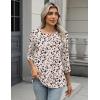 Zeagoo 3/4 Length Sleeve Women Tops Crew Neck Blouses Dressy Casual Summer T Shirts Loose Fit Business Work Clothes(An443-apricot)