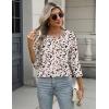 Zeagoo 3/4 Length Sleeve Women Tops Crew Neck Blouses Dressy Casual Summer T Shirts Loose Fit Business Work Clothes(An443-apricot)