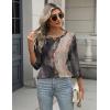 Zeagoo 3/4 Length Sleeve Women Tops Crew Neck Blouses Dressy Casual Summer T Shirts Loose Fit Business Work Clothes(Cx278-multicolor)