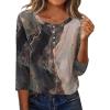Zeagoo 3/4 Length Sleeve Women Tops Crew Neck Blouses Dressy Casual Summer T Shirts Loose Fit Business Work Clothes(Cx278-multicolor)