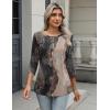 Zeagoo 3/4 Length Sleeve Women Tops Crew Neck Blouses Dressy Casual Summer T Shirts Loose Fit Business Work Clothes(Cx278-multicolor)