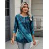 Zeagoo 3/4 Length Sleeve Women Tops Crew Neck Blouses Dressy Casual Summer T Shirts Loose Fit Business Work Clothes(Cx287-blue Green)