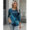 Zeagoo 3/4 Length Sleeve Women Tops Crew Neck Blouses Dressy Casual Summer T Shirts Loose Fit Business Work Clothes(Cx287-blue Green)