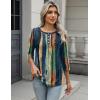 Zeagoo 3/4 Length Sleeve Women Tops Crew Neck Blouses Dressy Casual Summer T Shirts Loose Fit Business Work Clothes(Cx289-multicolor)