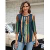 Zeagoo 3/4 Length Sleeve Women Tops Crew Neck Blouses Dressy Casual Summer T Shirts Loose Fit Business Work Clothes(Cx289-multicolor)