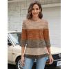Zeagoo 3/4 Length Sleeve Women Tops Crew Neck Blouses Dressy Casual Summer T Shirts Loose Fit Business Work Clothes(Jh398-geometric)
