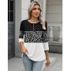 Zeagoo 3/4 Length Sleeve Women Tops Crew Neck Blouses Dressy Casual Summer T Shirts Loose Fit Business Work Clothes(Jh519-color Block)