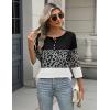 Zeagoo 3/4 Length Sleeve Women Tops Crew Neck Blouses Dressy Casual Summer T Shirts Loose Fit Business Work Clothes(Jh519-color Block)