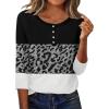 Zeagoo 3/4 Length Sleeve Women Tops Crew Neck Blouses Dressy Casual Summer T Shirts Loose Fit Business Work Clothes(Jh519-color Block)