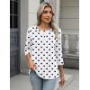 Zeagoo 3/4 Length Sleeve Women Tops Crew Neck Blouses Dressy Casual Summer T Shirts Loose Fit Business Work Clothes(Jh592-polka Dots)