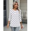 Zeagoo 3/4 Length Sleeve Women Tops Crew Neck Blouses Dressy Casual Summer T Shirts Loose Fit Business Work Clothes(Jh592-polka Dots)