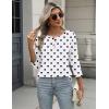 Zeagoo 3/4 Length Sleeve Women Tops Crew Neck Blouses Dressy Casual Summer T Shirts Loose Fit Business Work Clothes(Jh592-polka Dots)