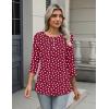 Zeagoo 3/4 Length Sleeve Women Tops Crew Neck Blouses Dressy Casual Summer T Shirts Loose Fit Business Work Clothes(Kt52-red Love)